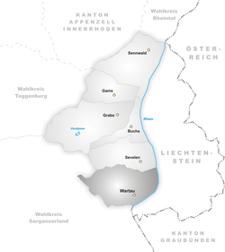 Karte Gemeinde Wartau
